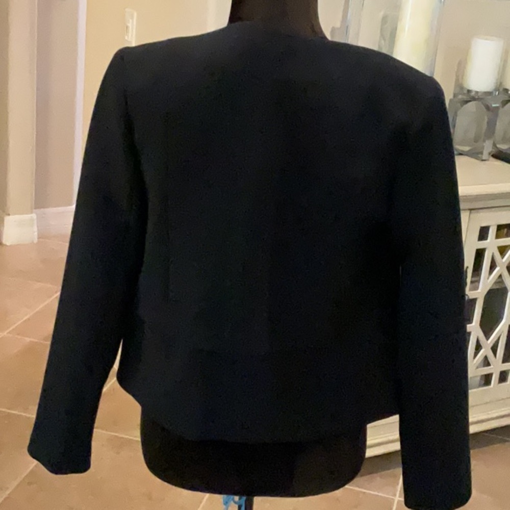 Gap Collarless Buttonfront Jacket, Black, Size. S - image 5